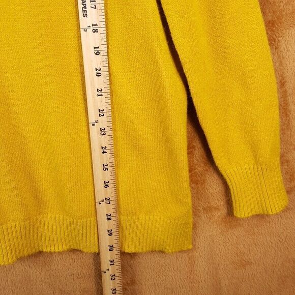 ANTHROPOLOGIE Sweater Womens Medium Mustard Pullover Side Slit Tunic Knit - Picture 7 of 8